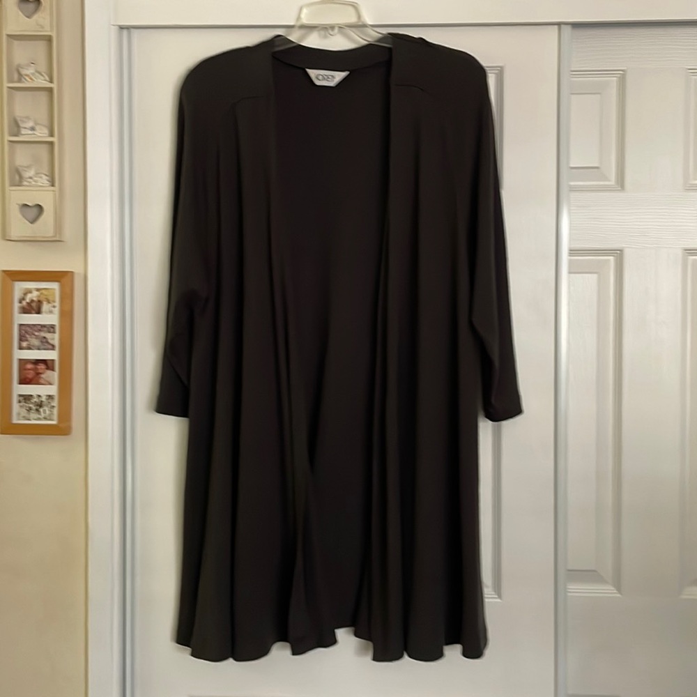 Korea Long Open Black Cardigan - Picture 1 of 4